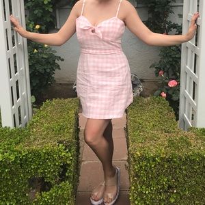 Reformation linen gingham dress